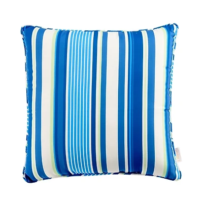 Blue Striped Outdoor Pillow