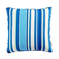 Blue Striped Outdoor Pillow