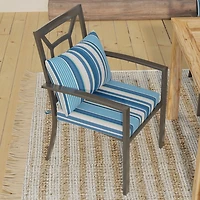 Blue Striped Outdoor Chair Cushion