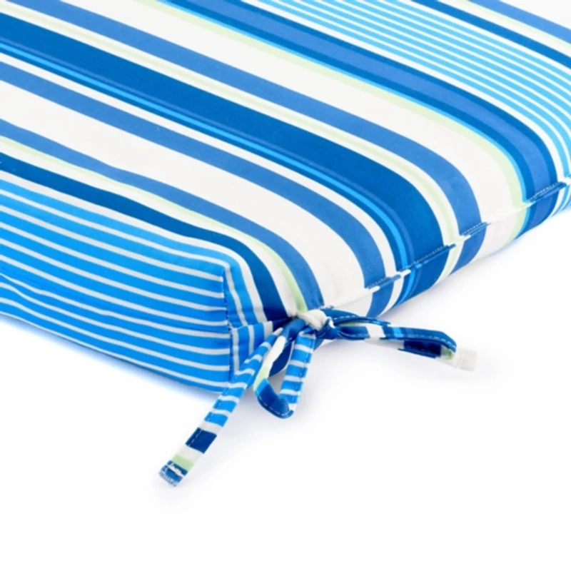 Blue Striped Outdoor Chair Cushion
