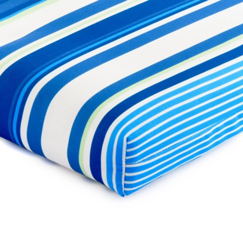 Blue Striped Outdoor Chair Cushion
