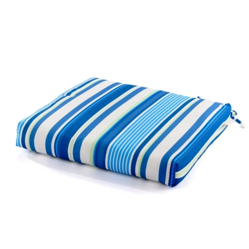 Blue Striped Outdoor Chair Cushion
