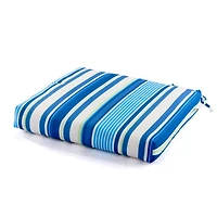 Blue Striped Outdoor Chair Cushion