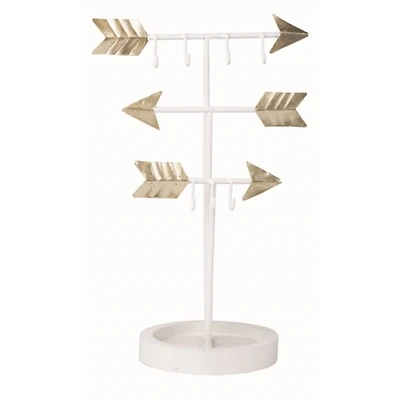 White and Gold Arrows Jewelry Stand