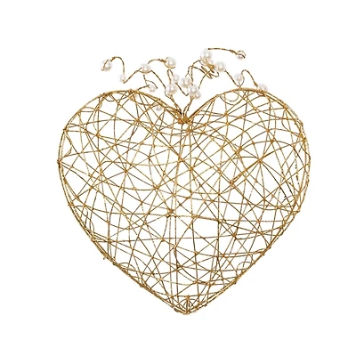 Gold Wire Heart Locket Decoration