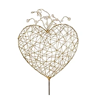 Gold Wire Heart with Pearls Pick