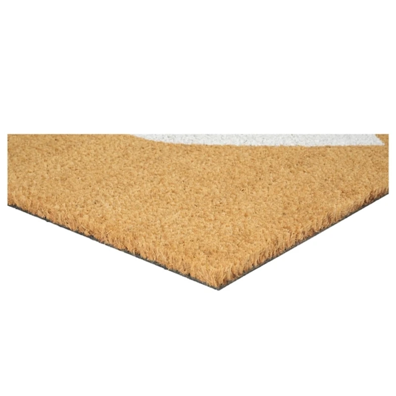 White Heart Coir Doormat