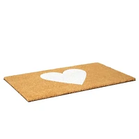 White Heart Coir Doormat