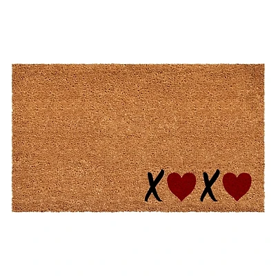 XOXO Hearts Coir Doormat, 17x29