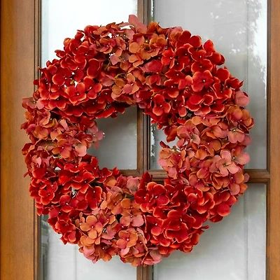 Red Hydrangea Harvest Wreath