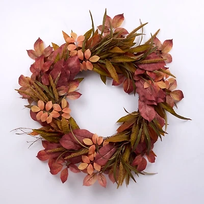 Mixed Maple Leaf and Wheat Wreath