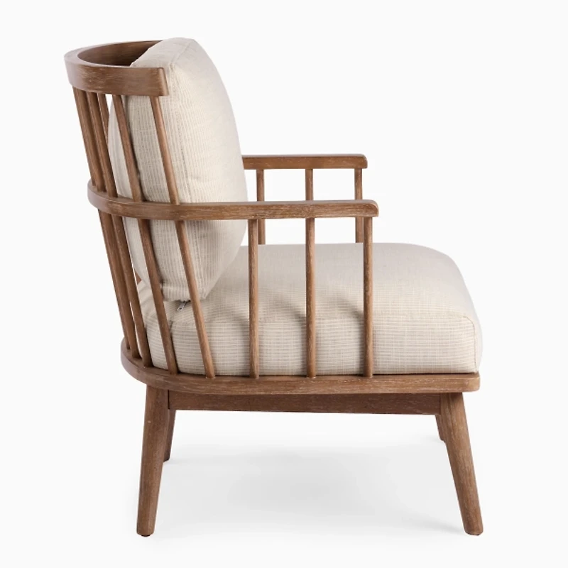 Gray Striped Banks Accent Chair