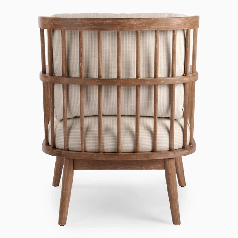 Gray Striped Banks Accent Chair