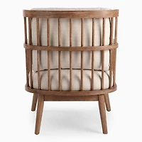 Gray Striped Banks Accent Chair