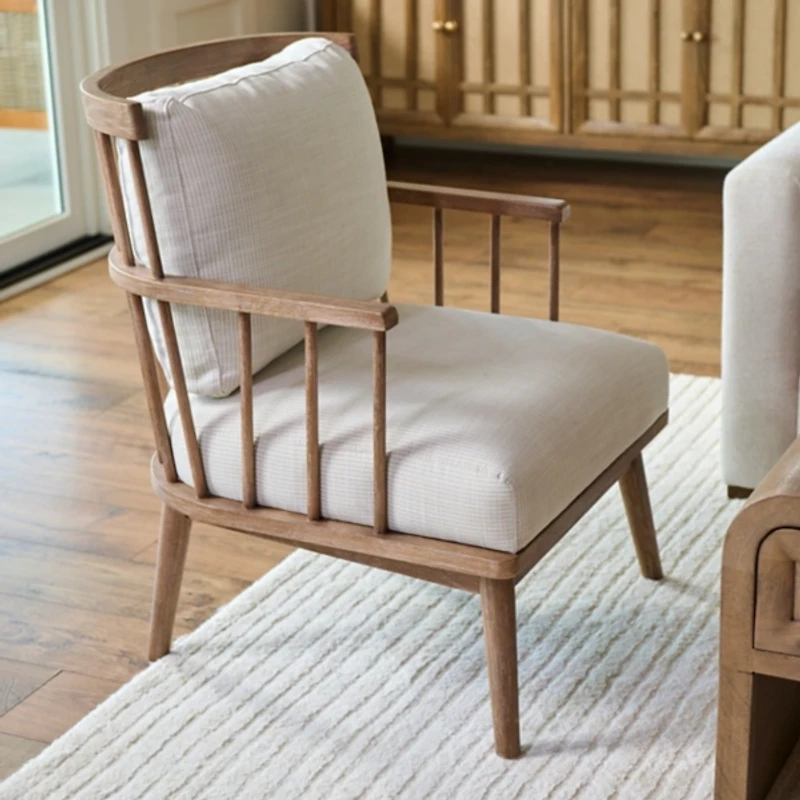 Gray Striped Banks Accent Chair
