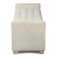 Cream Boucle Tufted Storage Bench with Armrests