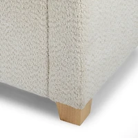 Cream Boucle Tufted Storage Bench with Armrests