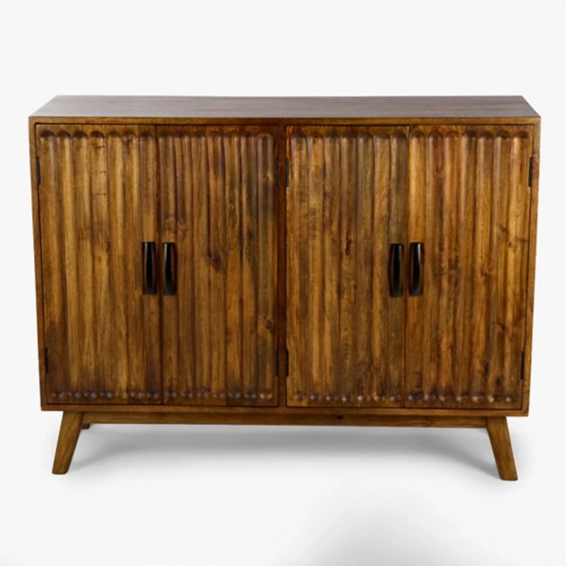 Warm Wood Hudson 4-Door Cabinet