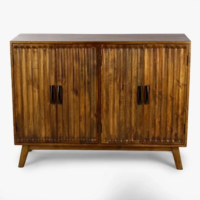 Warm Wood Hudson 4-Door Cabinet