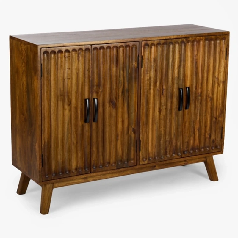 Warm Wood Hudson 4-Door Cabinet