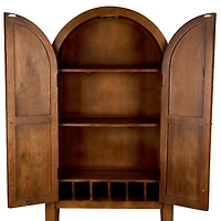 Penny Brown Wood Arch Bar Cabinet