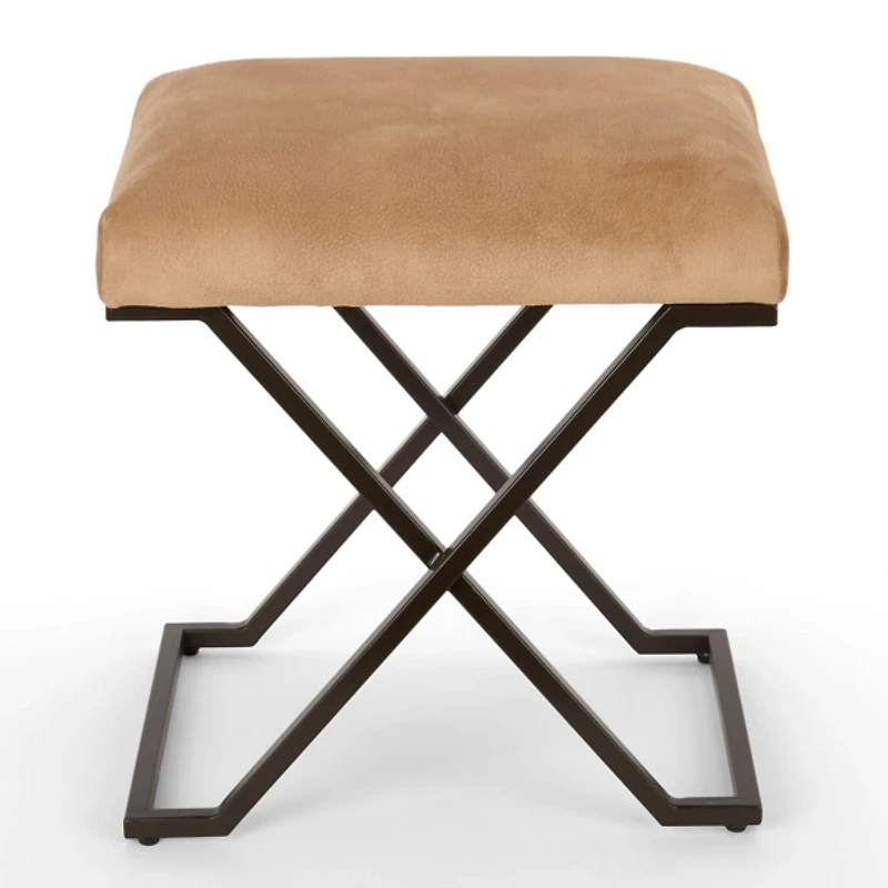 Camel Faux Leather Stool