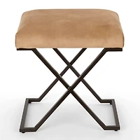 Camel Faux Leather Stool