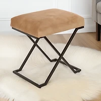 Camel Faux Leather Stool