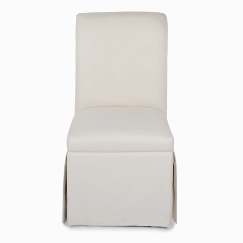 Cream Skirted Dining Chair with Castors
