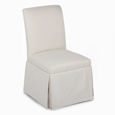 Cream Skirted Dining Chair with Castors