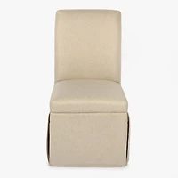 Taupe Skirted Dining Chair with Castors