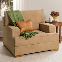 Camel Upholstered Chair and a Half