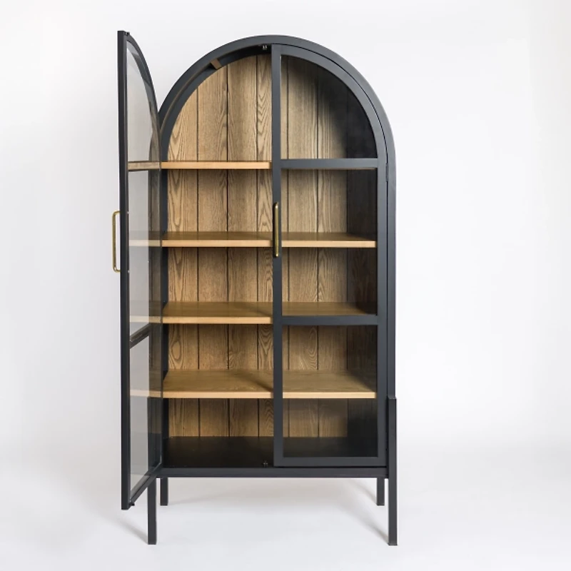Two Tone Wood Arch Flynn Cabinet