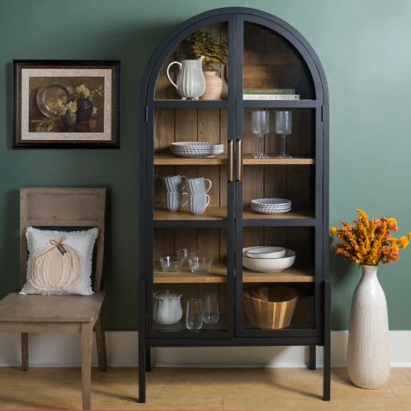 Two Tone Wood Arch Flynn Cabinet