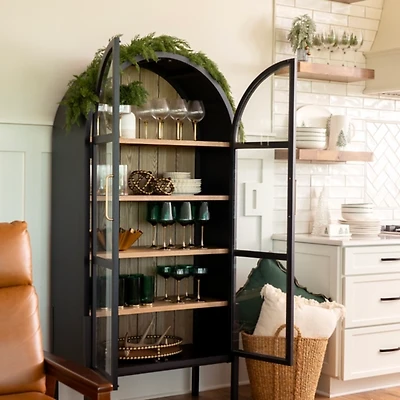 Two Tone Wood Arch Flynn Cabinet