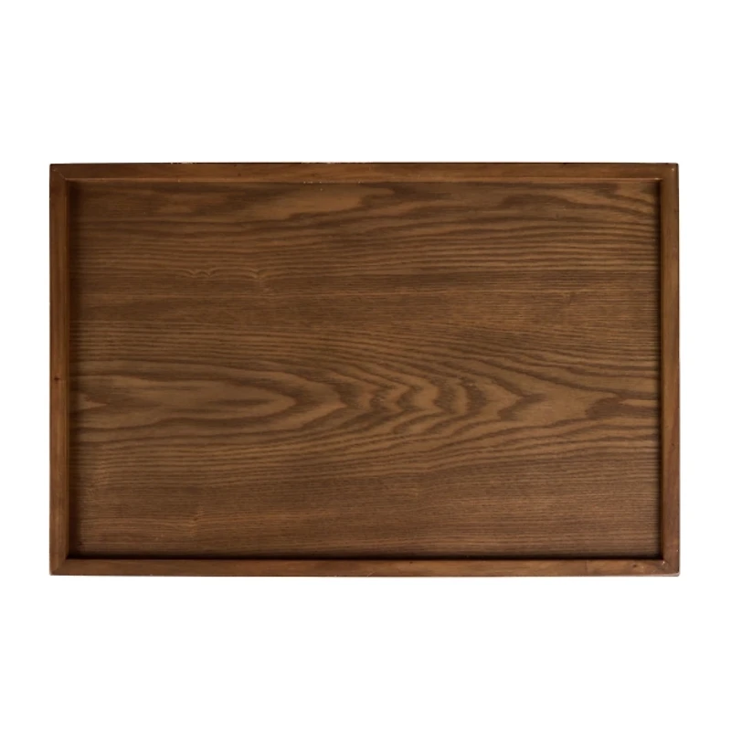 Brown Wood & Black Metal Turning Storage C-Table