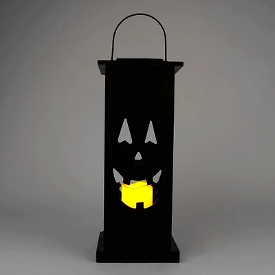 LED Jack O Lantern Black Metal Lantern
