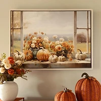 Pumpkin View Framed Canvas Art Print
