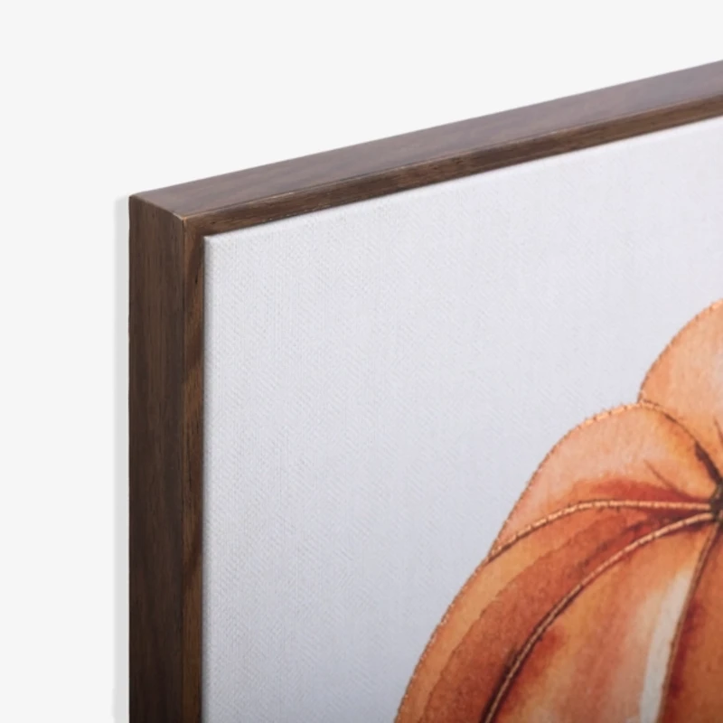 Hello Fall Embroidered Framed Canvas Art Print