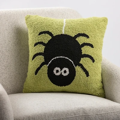 Green Spider Hooked Pillow