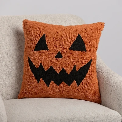 Textured Jack O Lantern Pillow