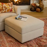 Brooks Sand Upholstered Ottoman