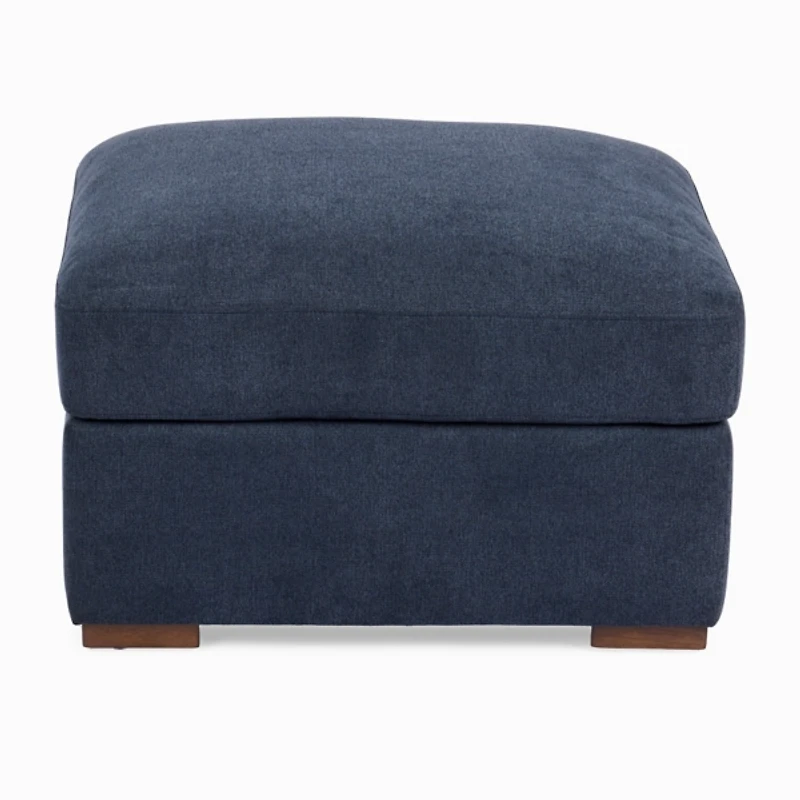 Brooks Blue Upholstered Ottoman