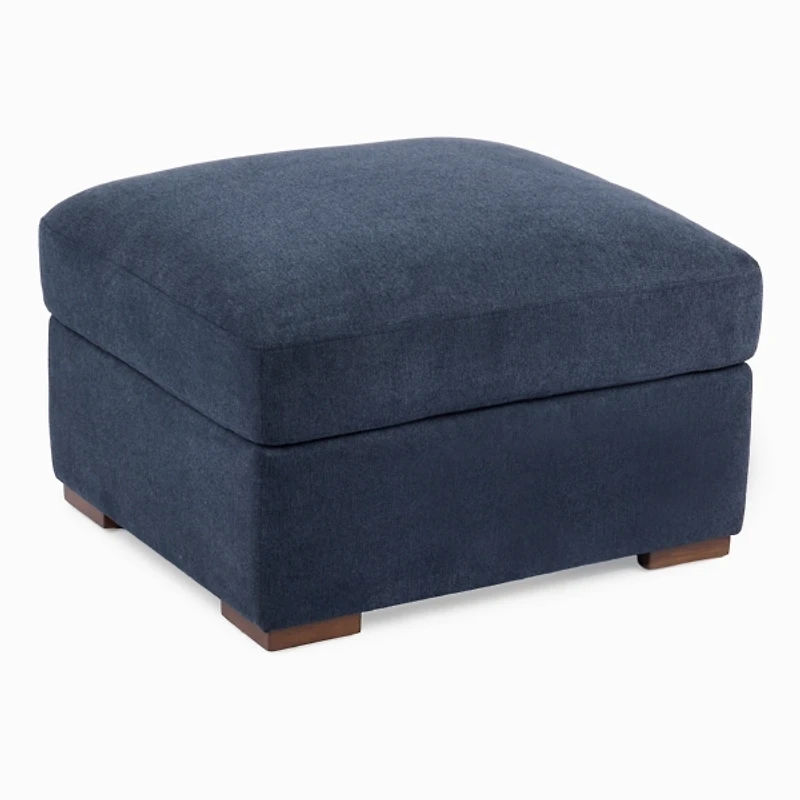 Brooks Blue Upholstered Ottoman