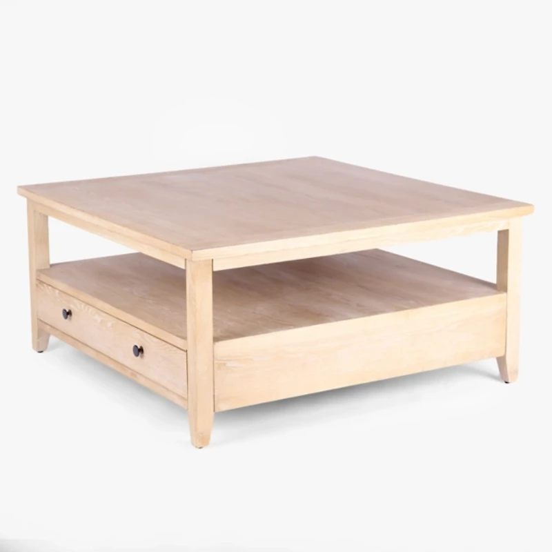 Duncan Natural Whitewash Wood Coffee Table