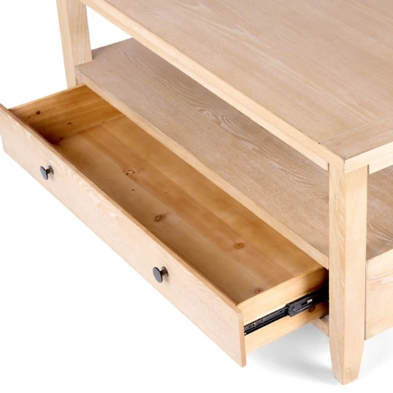 Duncan Natural Whitewash Wood Coffee Table