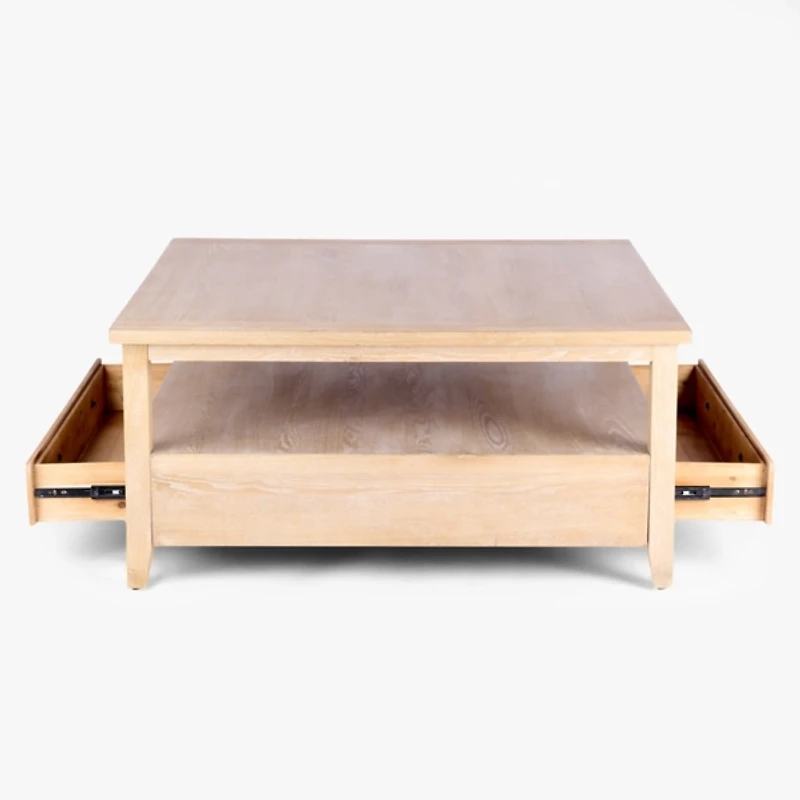 Duncan Natural Whitewash Wood Coffee Table