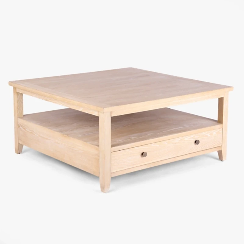 Duncan Natural Whitewash Wood Coffee Table