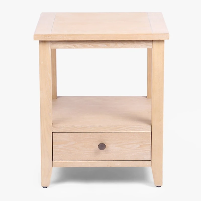 Duncan Natural Whitewash Wood End Table