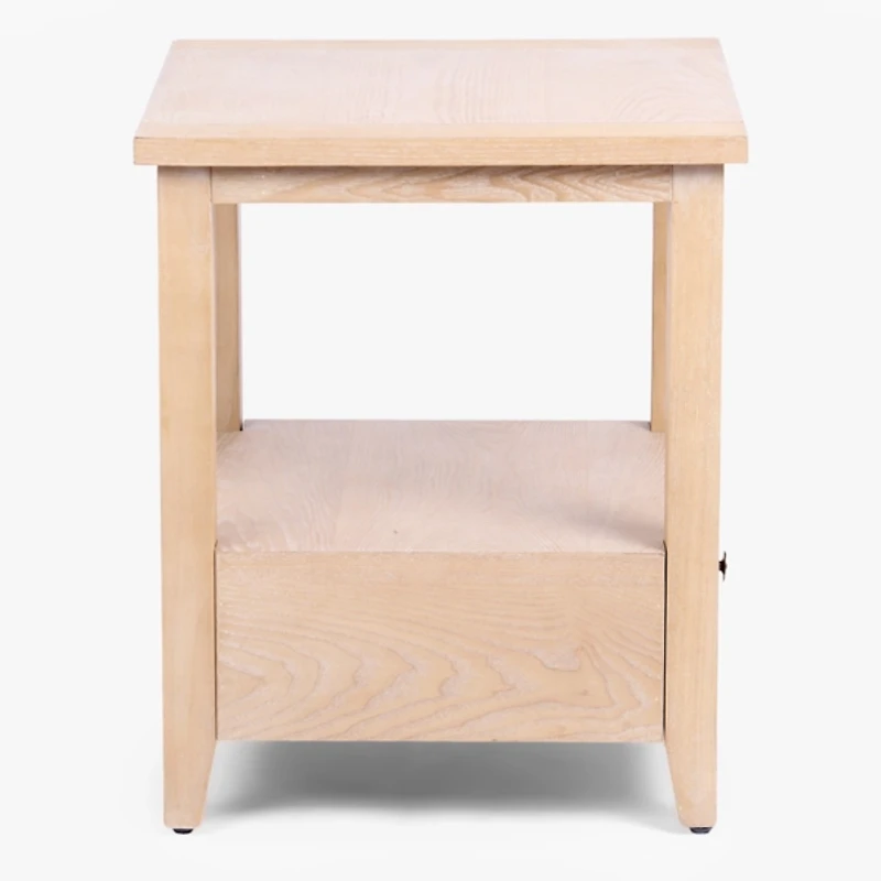 Duncan Natural Whitewash Wood End Table